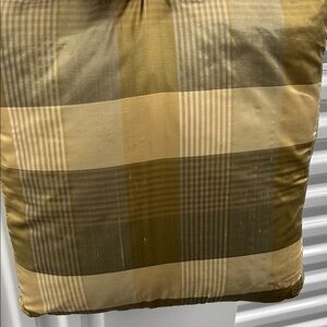 Plaid Gold Biege Brown toned Throw Pillow
